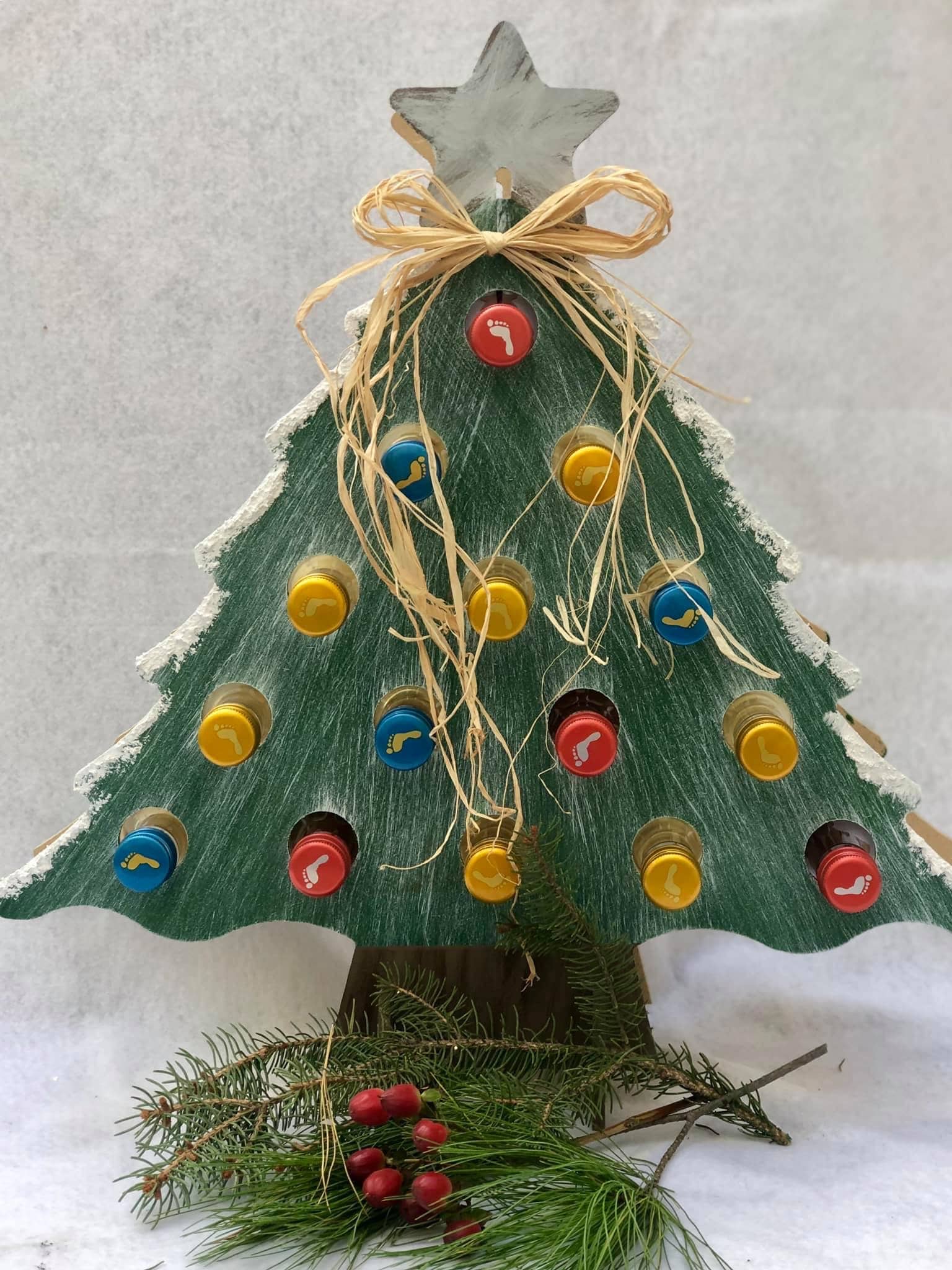 Wine Holiday spirit wood ornament